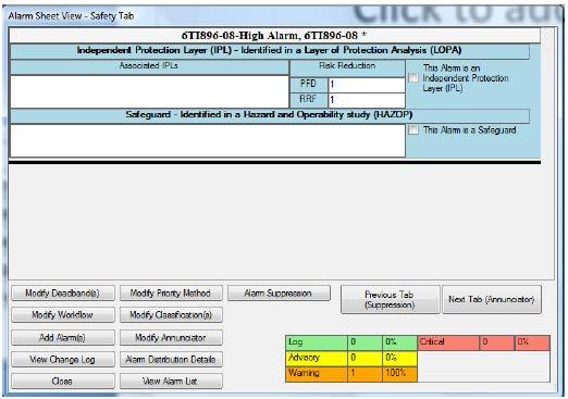 Safety implications and design details of alarms that are identified as safety-critical can also be documented.