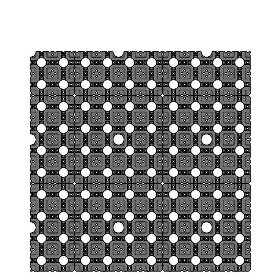Compatible with 102 mm and 203 mm soldier course borders. STARTING CORNER STARTING CORNER Block Lattice: 203 x 203 mm - 44.4% 102 x 203 mm - 44.