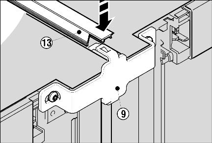 Press the strip into the gap carefully and straight so as to achieve an optimal connection. u On the front, press the long cover strip Fig. 7 (12) into the vertical gap.