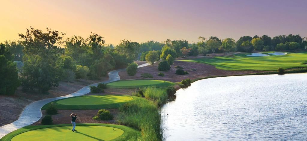 A LEGENDARY LIFESTYLE Inspired by European and North American parklands, the course is landscaped with dense vegetation, punctuated by striking water features, to create an oasis of