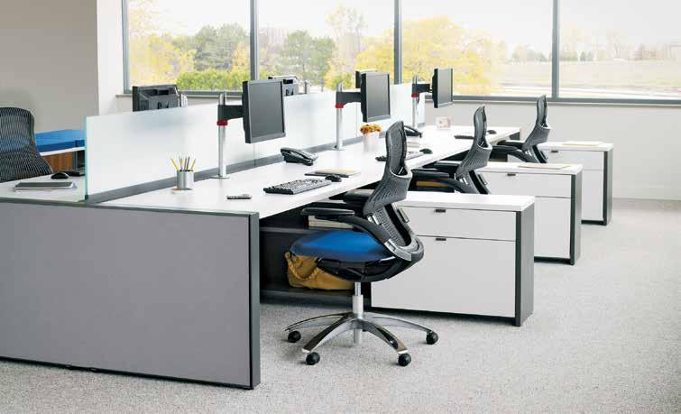 3 With furniture elements that reflect contemporary work styles, Dividends Horizon offers pragmatic planning and aesthetic opportunities for individual and linked workstations.