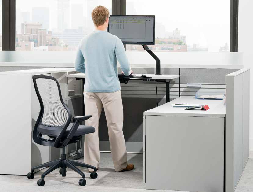 open plan / adjustable tables 1 Knoll height-adjustable tables offer personalized solutions for open plan and private offices, ensuring user comfort, adjustability and proper alignment.