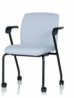 77S-2-FA-HC + also available with optional upholstered outer back 8 EWC Tech Side The EWC Tech side chair stacks 3-high on the floor.