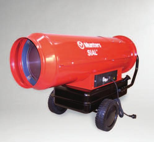 Mobile Air Heater GD E Q U I P M E N T GD 100% thermal efficiency Ideal for spot heating Easy to install Easy to operate Functions on diesel, kerosene or paraffin Photoelectric flame detection safety