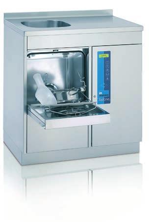 Appliance: w 900, d 600, h 900 The TopLine 40 cleaning and disinfection appliance with built-in hand wash basin and small storage surface is