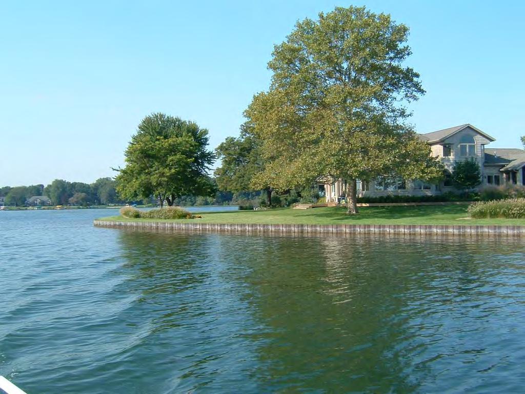 Fisheries impacts due to shoreline development Minnesota Lakes Study on 44 Lakes indicates 66% (on average) in emergent and floating-leaf vegetation in presence of shoreline development.