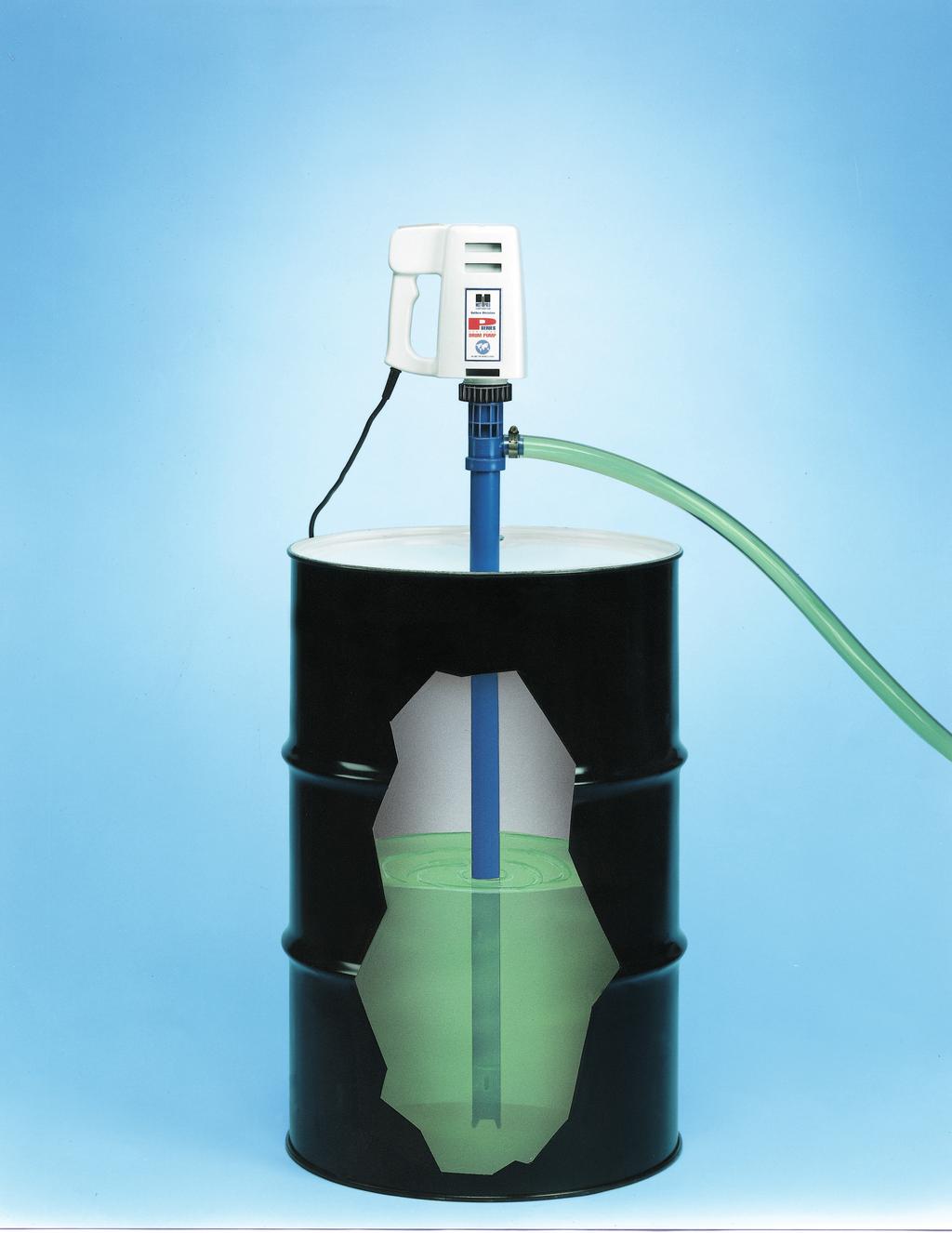 SETHCO MODEL P-90 DRUM PUMPS THE RIGHT CHOICE FOR TRANSFERRING CORROSIVE LIQUIDS FROM CARBOYS, DRUMS, VATS, TANKS OR ANY OTHER CONTAINER Pump Tube Features: Motor Features: Polypropylene, Kynar or