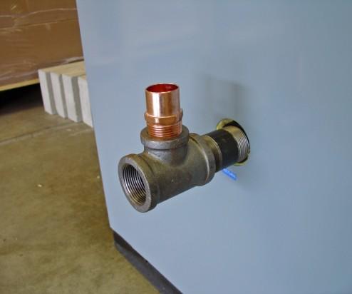 Install a Honeywell L4006A or equivalent into the ¾ coupling using a ¾ immersion well. Using a 3 nipple, pipe out from tapping #16 of the boiler to a 1¼ x ¾ x 1¼ tee (T3).