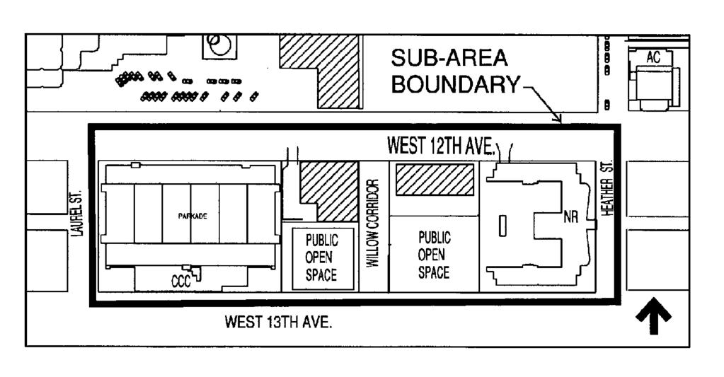 4.3 West 12 th Avenue This smaller, residentially-oriented sub-area is located on the southerly side of the VGH precinct, and is bounded by Laurel and Heather Streets, and by West 12 th and 13 th