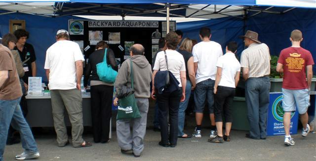We had crowds of people who were keen to see the fish and to learn more about aquaponics.