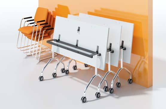 Optional cable management flaps, with cable tray under, allow convenient power and data