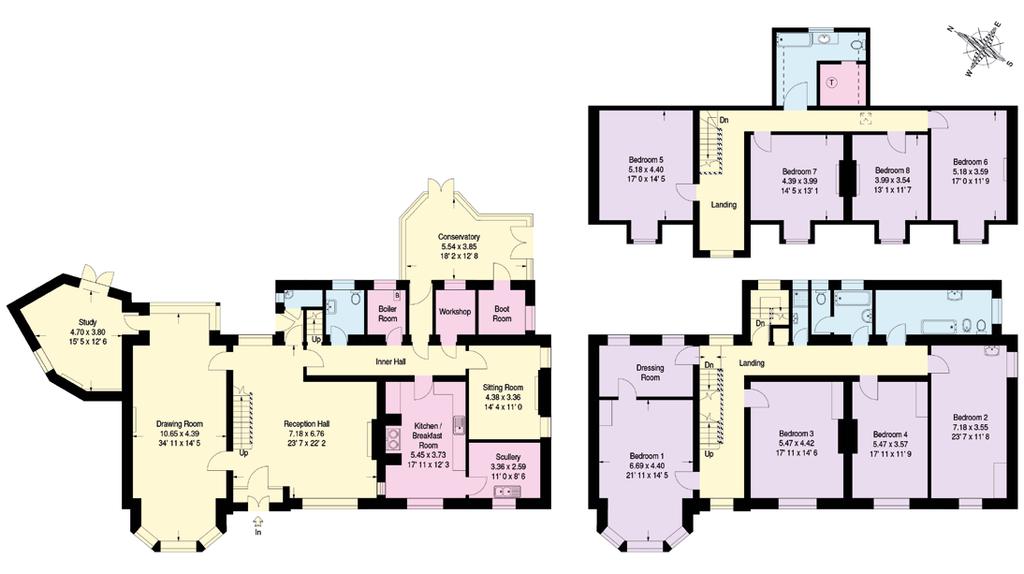 Reception Bedroom Approximate Gross Internal Floor Area 512 sq m / 5510 sq ft Bathroom Kitchen/Utility Storage Second Floor Ground Floor First Floor This plan is for layout guidance only.