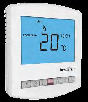One of its main advantages is that the thermostat protrudes just 15mm from the wall surface when mounted. It is possible to control this thermostat with a infrared remote control.
