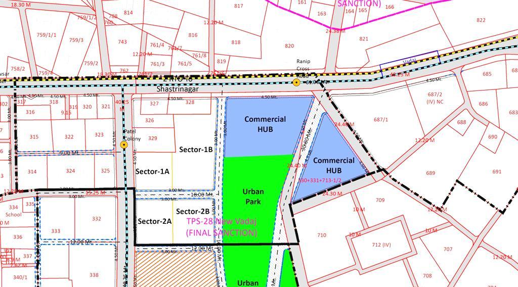 Appx 40000 sq mt area Land ownership AMC Slum Redevelopment is in process