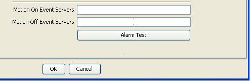 > Testing that alarm information is relayed from a SightLogix device to the VMS program. The Alarm Test option on the Camera (right-click device icon Configure) simulates an alarm.