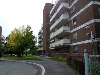 Some of townhomes; these uses, such as the single and semi-detached houses, are characterized by a landscaped setback adjacent to the sidewalk Greenwood Court apartments between Alton Avenue and