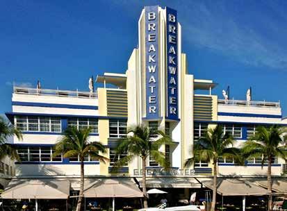 ALBION hotel, miami beach, FL. This building has a horizontal composition, eccenuatied by vertical windows aggregated to fill horizontal masonry openings.