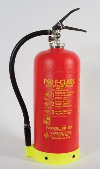 ECL/FSD/L/50R1/2012 THE P50 RANGE ARE THE ONLY CORROSION FREE, SERVICE FREE, COMPOSITE FIRE EXTINGUISHERS IN THE WORLD F Class Extinguisher code P50FC Capacity 6kg Fire class F Type Fire rating 75F