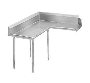 FAUCET NOT Straight-Soil Dishtable, left-to-right, 10-1/2" backsplash, with pre-rinse sink, galvanized legs, with no crossrails, 35" long, 16/304 stainless steel. MSRP PRICE $1010.00.