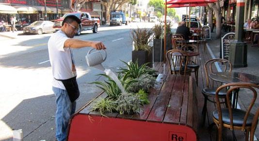 Parklets must also be designed to be easily removed without damaging the curb, sidewalk, or underlying street or roadway, yet be durable enough to withstand the pressures of being outside in the