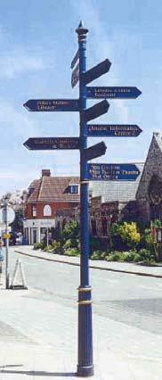used near City Hall Directional sign variants,