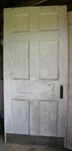 blake patent hardware $50 27-1/2 x 73-1/2 4 panel field raised Georgian period door with intact period norfolk latch $75 36 x 81 6 panel flat Federal period door with fine molding back side and