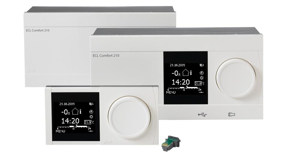 ECL Comfort 210 controller, Remote Control Units ECA 30 / 31 and Application keys Designed in Denmark Description ECL Comfort 210 controller series The ECL Comfort 210 is an electronic weather