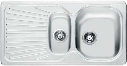 5 bowl stainless steel sink Reversible BSW included Cabinet Size: Dimensions: KBG RANGE 600mm Panto x 500mm 965mm ADD-ON WHEN PURCHASED WITH A SINK: KBG 110 16** KBG 110 34** KBG