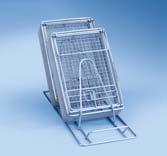 For 5 mesh trays/kidney dishes 6 holders, H 160 mm, spacing 80 mm For lower basket