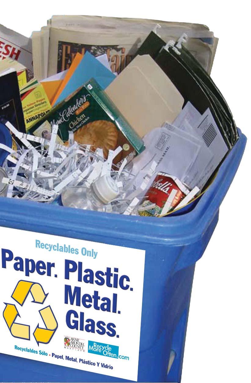 Recyclable Items ACCEPTED AT ALL RECYCLING CENTERS Get started today! Businesses can drop off an unlimited amount of paper, plastic, metal and glass at any of our Recycling Centers.