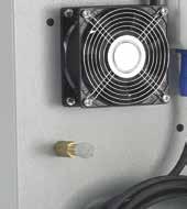 It only makes sense to use an external fan that draws fresh air in as a fan fitted inside the unit might lead to an inflammable mixture.