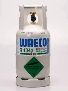 Refrigerants R 134A AND R 1234YF REFRIGERANT IN THE PROVEN REFILLABLE WAECO BOTTLE Quality by experience: the type-tested refillable WAECO bottle for R 134a refrigerant has proven itself in daily