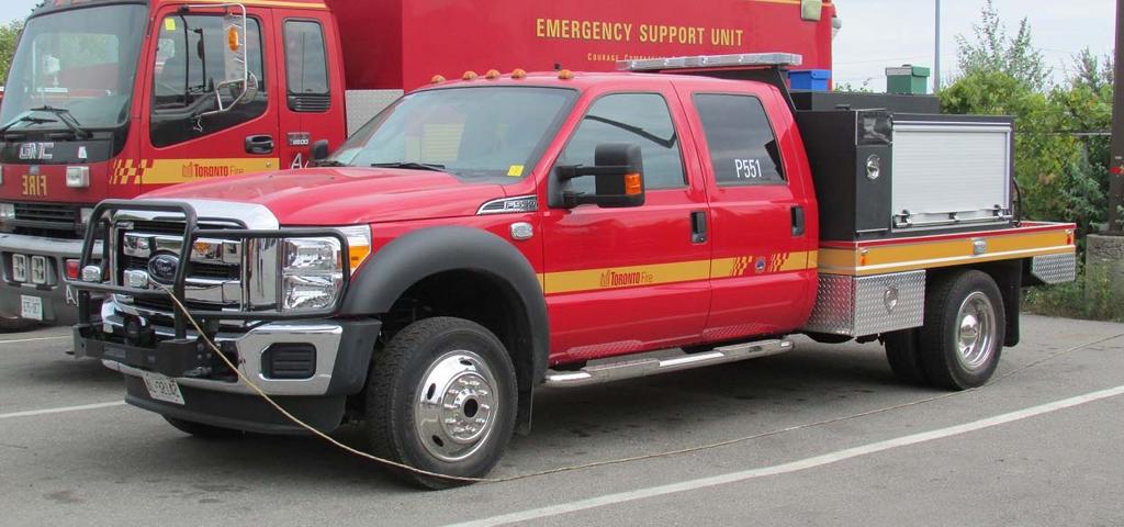 One of a pair of 2015 Ford F550/CET mini-pumpers used during the Pan Am games, currently being kept at the Toryork shops.