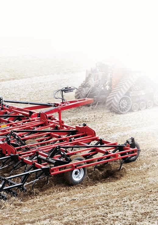 ADVANCED LEVELING SYSTEMS UNPARALLELED FIELD PERFORMANCE The coil-tine harrow uses a unique combination of split-the-middle indexed tine placement, parallel linkage, and three-tine angle adjustments