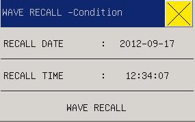 3.10 WAVE RECALL In MAIN MENU selected the WALL RECALL could be recall the parts information or