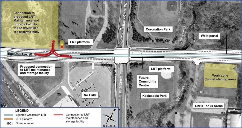 Toronto Transit Commission/City of Toronto 3.5.7.2 Keele Station Keele Station will be located at the intersection of Eglinton Avenue and Trethewey Drive/Keele Street.