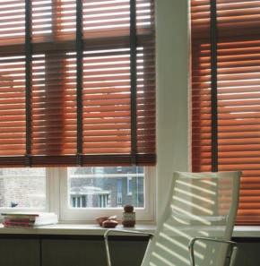 Wood and Alternative Wood Blinds Hunter Douglas FR Alternative Wood Blinds offer the look of luxurious hardwood blinds and are rated to pass the NFPA 701.