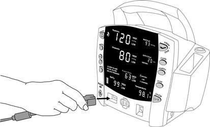 5. Refer to the BP section of this manual for complete instructions on taking an accurate BP determination. Note: Use only CRITIKON Blood Pressure Cuffs.