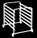 GN 2/1 922004 922042 410 x 890 x 945 mm ffideal for smooth handling process ffrecommended to be used with slide-in support 600 x 1010 x 945 mm Mobile GastroNorm rack