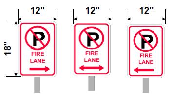 Figure D103.8 Fire Lane Signage. Add a new Figure D103.8. Fire Lane Signage., as follows: Section D105 Aerial Fire Apparatus Access Roads. Delete Section D105 in its entirety.