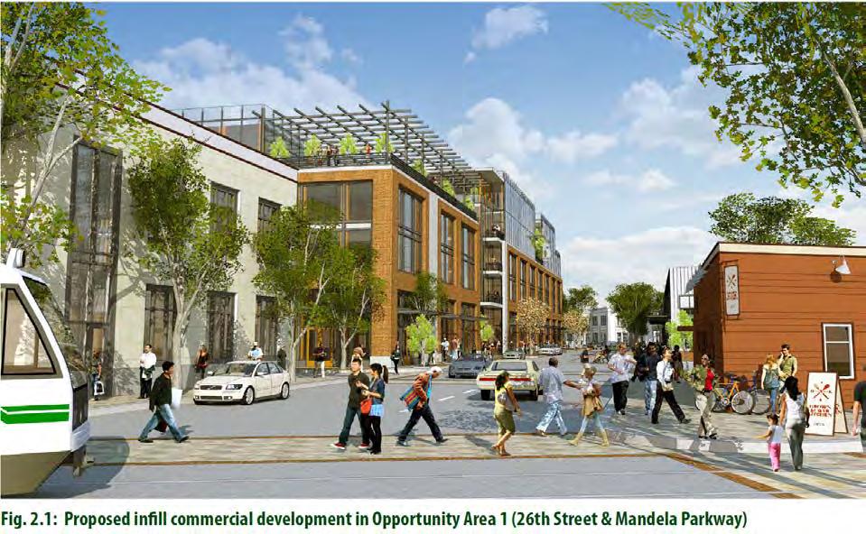 7th Street Opportunity Area 7th Street will be the commercial center linking West Oakland s new Transit Oriented Development (TOD) project at the West Oakland BART Station and the historic South