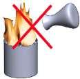 Please use the extinguish cover to fully cover the burner hole in a fast motion, completely extinguish the flame. 6. In case the flame is not extinguished immediately.