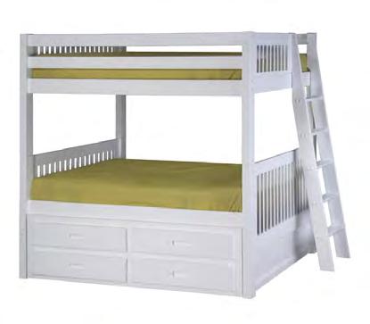 Raise the bed higher to accommodate our unique 2 in 1 Trundle Storage Bed, providing both a second bed and storage drawers in the same unit!