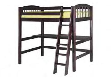 Bed with Twin bed Lateral Ladder Mission Loft Bed