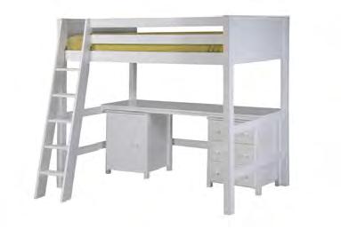Bed with Twin Bed 5 Drawer Chest Mission Loft Bed