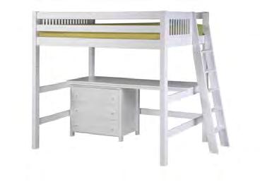 with Long Desk, Narrow chest Cabint Panel Loft bed