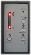 When this button is pressed, all the light will light up on the Heat Output Indicator except for the one that shows the current setting; the default setting is the number 4 light.