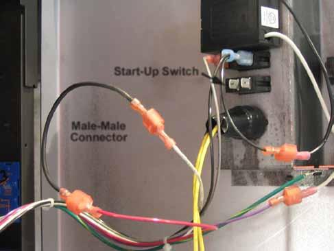 Figure 22: By-Passing The Dial-A-Fire. How To By-Pass The Start-up Switch: This is for Timer Control models. The start-up switch is found on the inside of the right cabinet side.