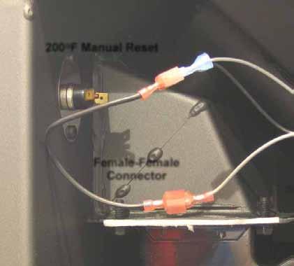 How To By-Pass The 200 F Manual Reset: The 200 F manual reset is found behind the right cabinet side.