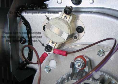 The How To s For Troubleshooting How To By-Pass Exhaust Sensor/Switch: The exhaust temperature sensor/switch is found behind the left cabinet side.